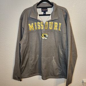 Jansport Gray Missouri Tigers  1/4 Zip Pullover Mizzou size Xl